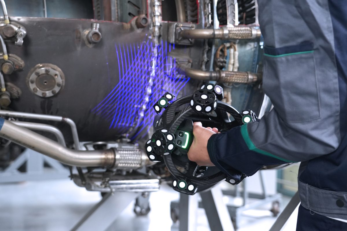 Scan 3D du NimbleTrack Gen2 sur pièce aéronautique